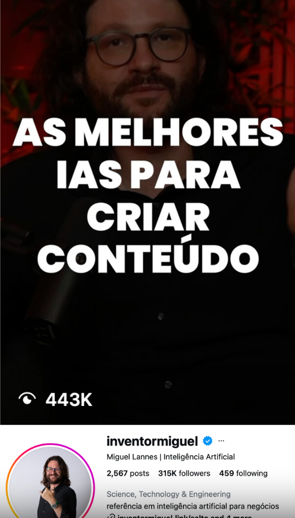 Publicação em formato podcast para o @inventormiguel